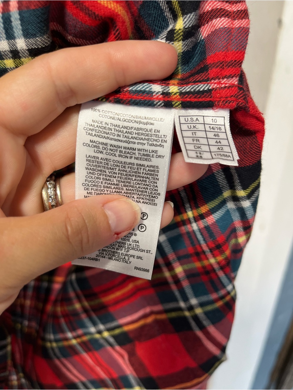 NWT Brooks Brothers 100% Cotton Red Plaid Shirt Dress-no belt - Picture 4 of 7